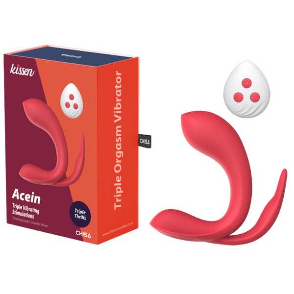Chisa Acein Triple Orgasm Vibrator 3 Vibration Motors 10 Vibrating Modes Remote Rechargeable