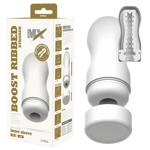 Chisa Boost Ribbed Stroker Super-Soft Sucking Phthalate-Free Latex Free
