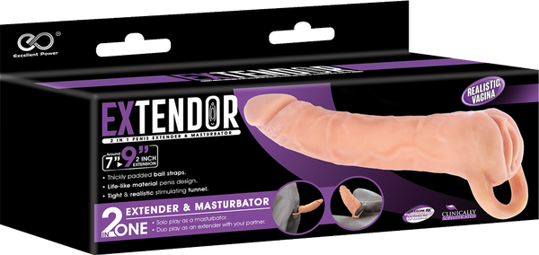Excellent Power Penis Extendor and Masturbator 9" (Flesh)