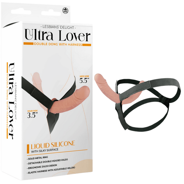 Excellent Power Ultra Lover - Double Dong with Harness
