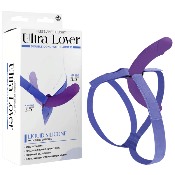 Excellent Power Ultra Lover - Double Dong with Harness