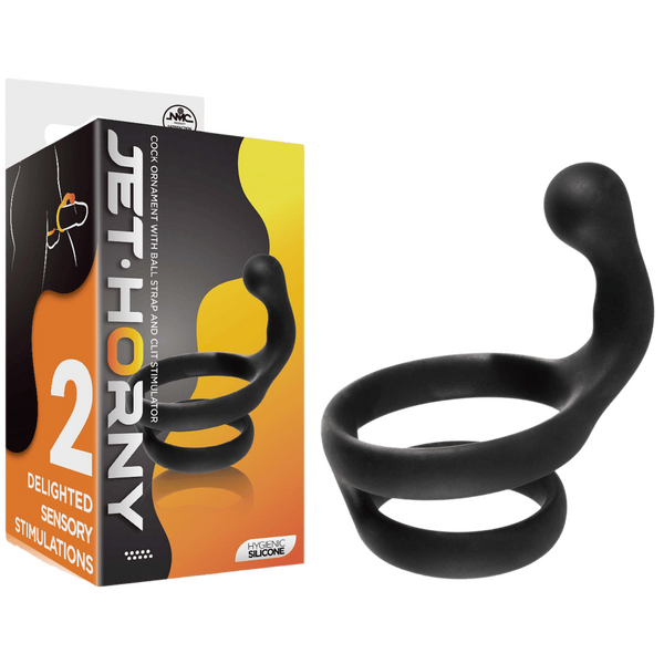 Excellent Power Cock Ring with Ball Strap and Clit Stimulator Silicone