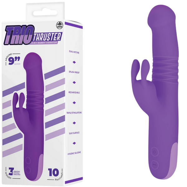 Excellent Power 3 in 1 Triple Stimulation Rabbit Vibrator Dual Motor Rechargeable