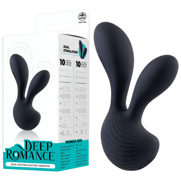 Excellent Power Dual Motors Silicone Vibrator 10 G-spot 10 Clitoris vibrating rhythms