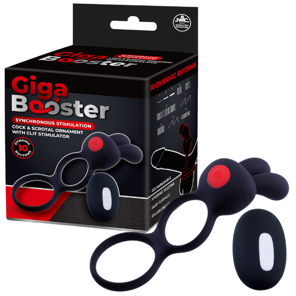 Excellent Power Cock & Scrotal Ornament with Clit Stimulator Rechargeable