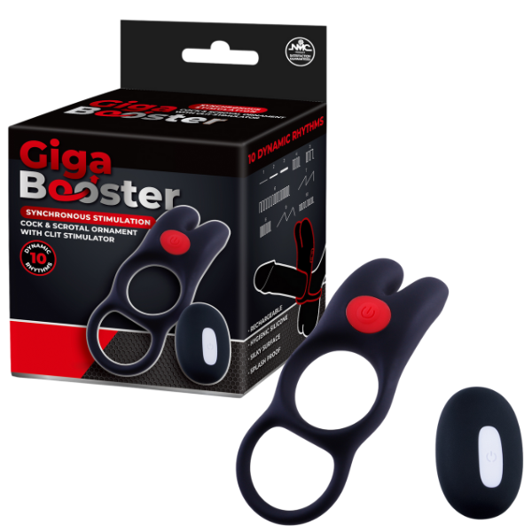 Excellent Power Cock & Scrotal Ornament with Clit Stimulator Rechargeable