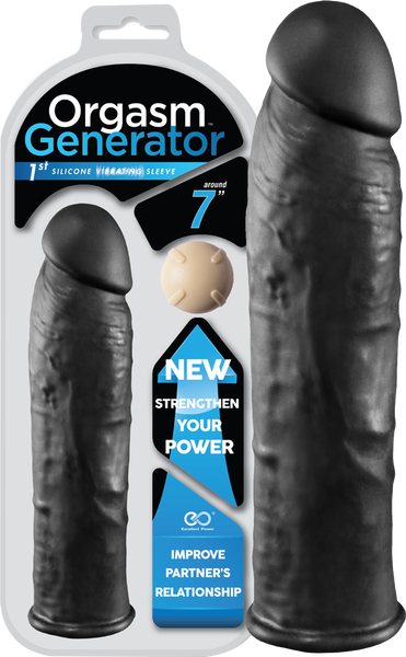 Excellent Power Orgasm Generator Sleeve 7" Flesh and Black