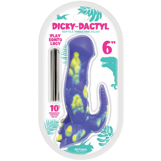Hott Products Unlimited Dicky-Dactyl Vibe 6" Dinosaur Shaped Vibrator USB Cable Included