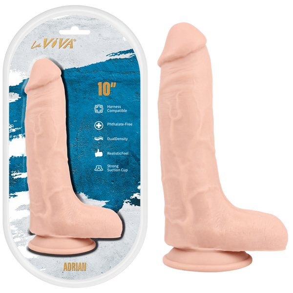 LaViva Adrian Harness Compatible Dual Density Realistic Feel Strong Suction Cup 10"