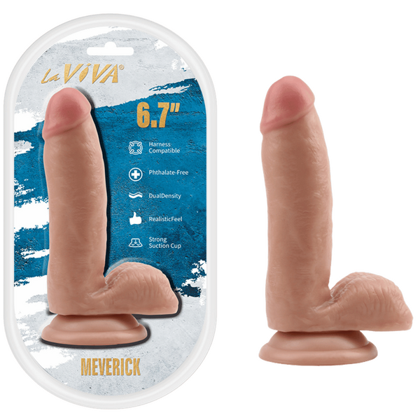 LaViva Maverick Harness Compatible Dual Density Realistic Feel Strong Suction Cup 6.7"