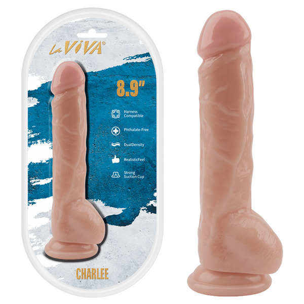 LaViva Charlee 8.9" Harness Compatible Phthalate Free Dual Density