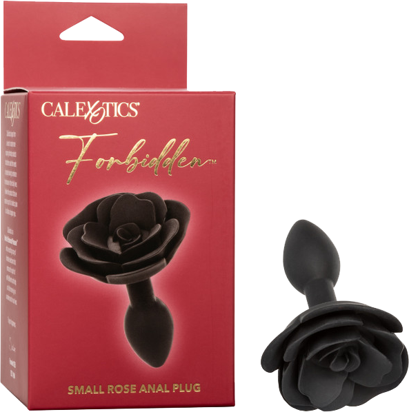 The product image shows the packaging and the anal plug itself. The packaging is red with the product name 'Small Rose Anal Plug' highlighted in white.