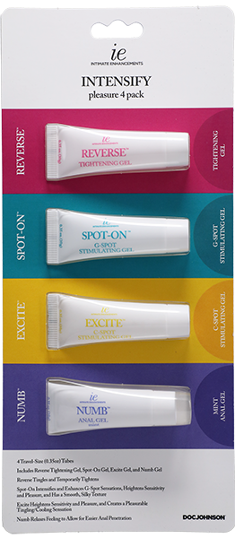 Doc Johnson INTENSIFY Pleasure Gels for Women 4-Pack Travel Size (0.35oz)