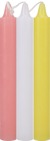 Doc Johnson Japanese Drip Candles Pink, White, Yellow - Pack of 3