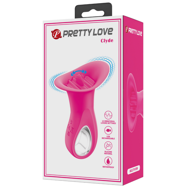 Pretty Love Clyde Oral Fun Vibrating Tongue 12 Function USB Rechargeable