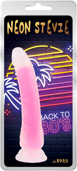 LaViva Neon Stevie 8.4" Dual-Density Feel Dildo Suction Cup Plus Free Cleaner