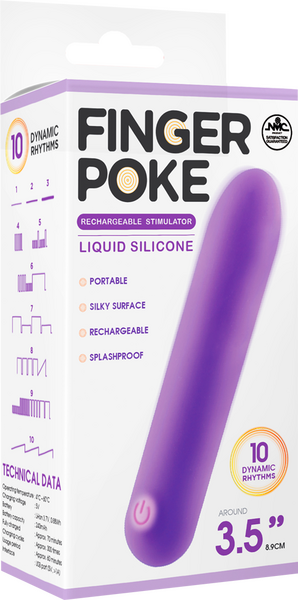 Excellent Power Finger Poke Stimulator 10 Dynamic rhythms 3.5" Rechargeable