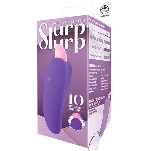 Excellent Power Slurp Slurp - Tongue Stimulator 10 Dynamic Rhythms Magnetic Recharging