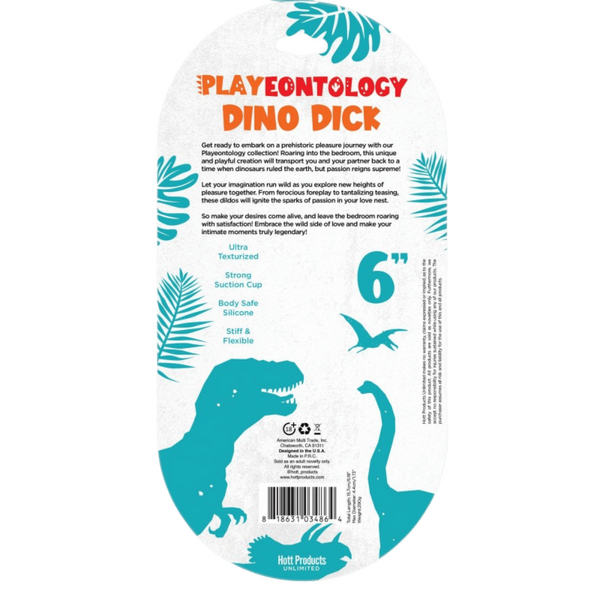 Hott Products Unlimited Dino Dick Dildo 6" Suction Cup Base