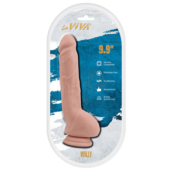 LaViva Willy Harness Compatible Dual Density Realistic Feel Strong Suction Cup 9.9"