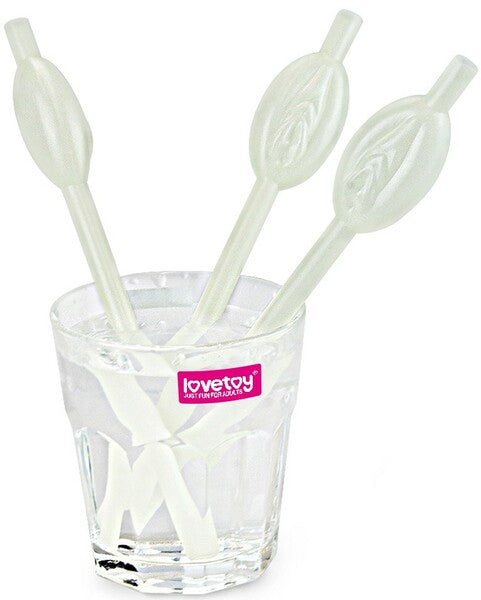 Lovetoy Pussy Straws Glow in the Dark - Pack of 9