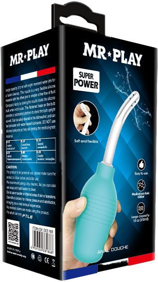 Pretty Love Mr Play Anal Douche 4.75" Porous Nozzle 310ml Capacity