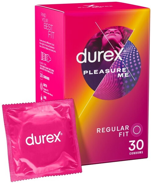 Durex Pleasure Me Condoms 56mm - Pack of 30