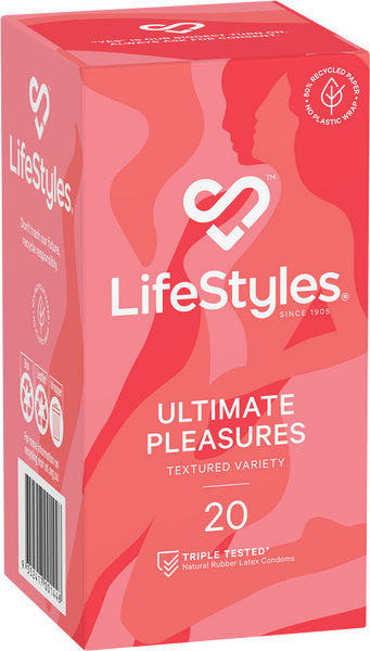 LifeStyles Ultimate Pleasures Variety Condoms 52mm - Pack of 20
