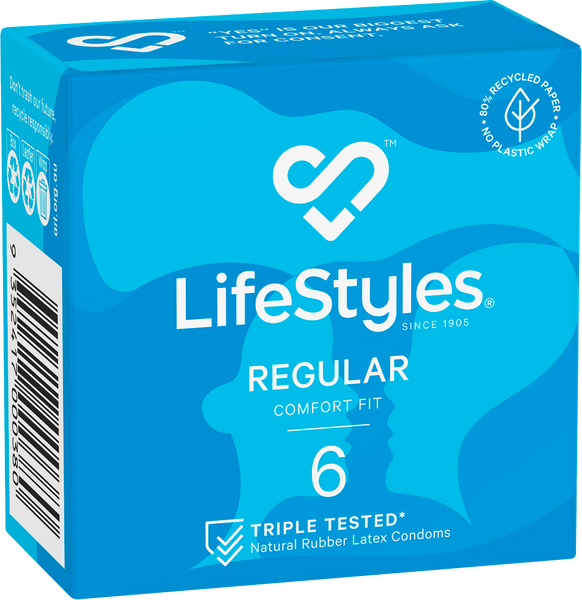 LifeStyle Regular Fit Condoms 54mm - Pack of 6