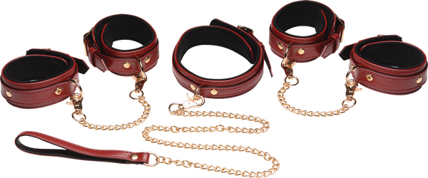 Xr Brands Burgundy Bondage Set 6 Piece - See Description
