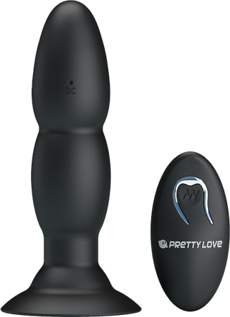 Pretty Love Butt Plug 4 Vibration Rotation Functions Beaded Remote