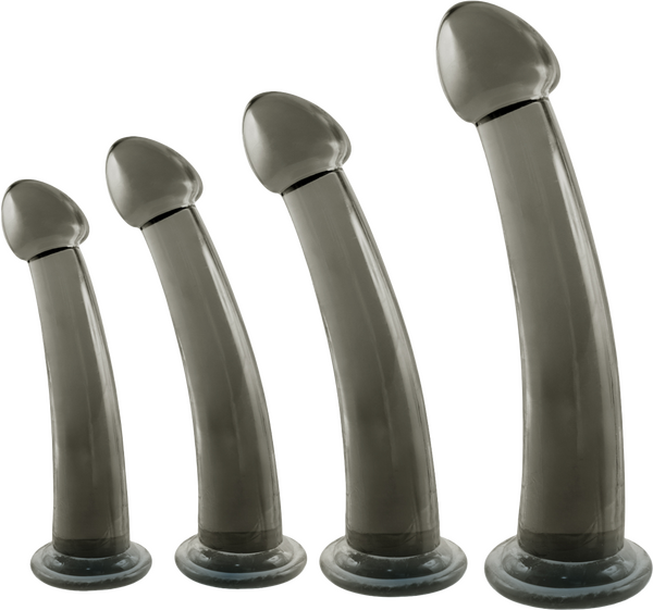 Black Axinite Ice Crystals Collection 3-in-1 Anal Plug Kit Set High Transparent TPE Material