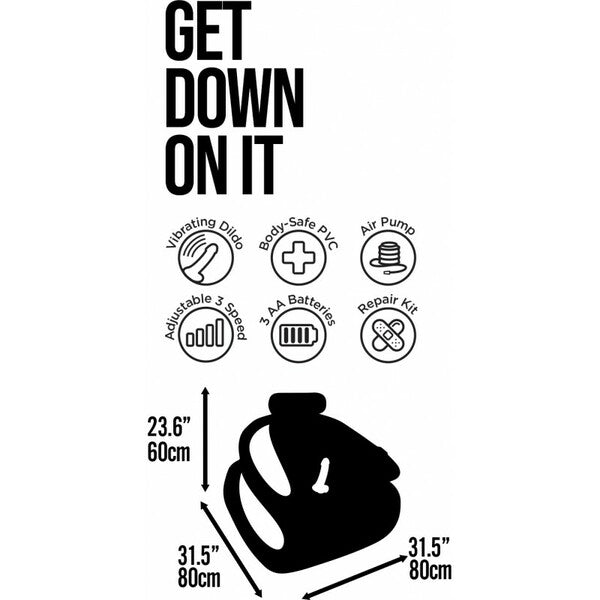 Hott Products Unlimited Get Down On It Inflatable Vibrating Dildo