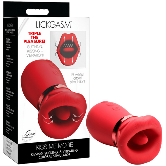 Xr Brands Kiss Me More Kissing Sucking Vibrating Clitoral Stimulator Rechargeable