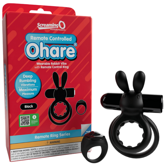 Screaming O Remote Control Ohare Rabbit Double Cock Ring 10 Function Rechargeable