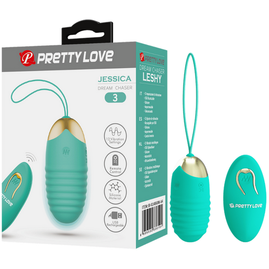 Pretty Love Jessica Dream Chaser Egg 12 Vibration Settings Remote USB Rechargeable