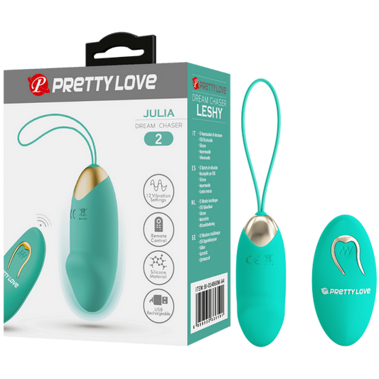 Pretty Love Julia Dream Chaser Egg 12 Powerful Vibration Settings Remote USB Rechargeable