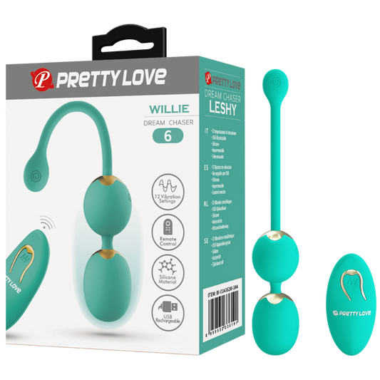 Pretty Love Wilie Dream Chaser Balls 12 Vibration Settings Memory Remote USB Rechargeable