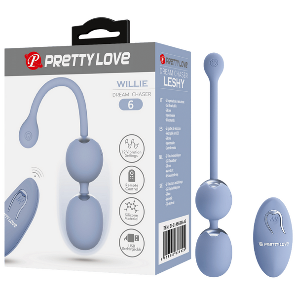 Pretty Love Wilie Dream Chaser Balls 12 Vibration Settings Memory Remote USB Rechargeable