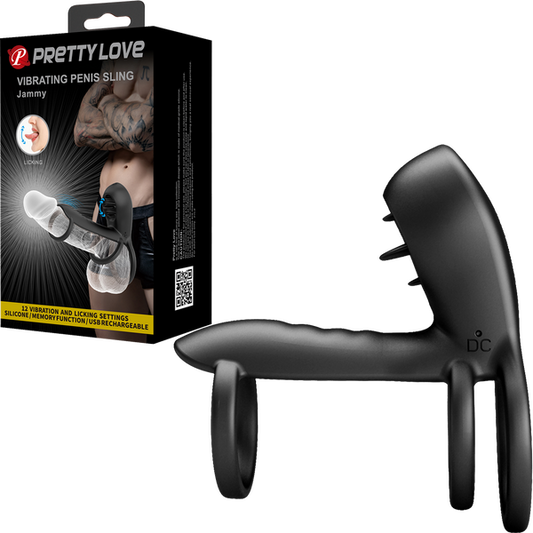 Pretty Love Vibrating Penis Sling Jammy USB Rechargeable