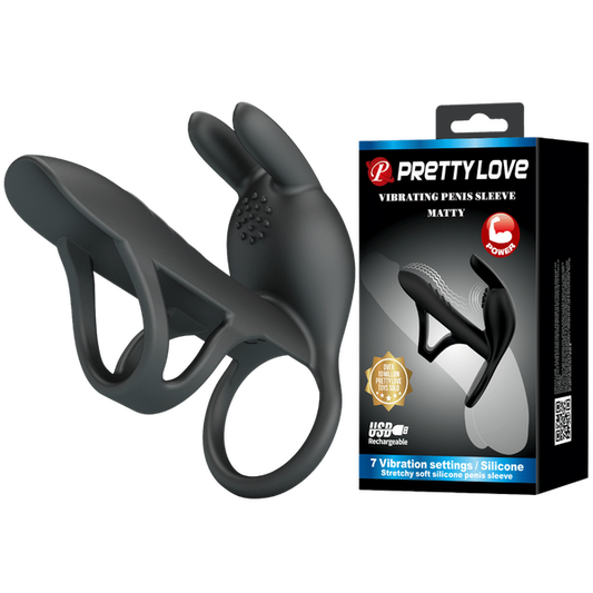 Pretty Love Matty Vibrating Penis Sleeve Clitoral Stimulator Rechargeable