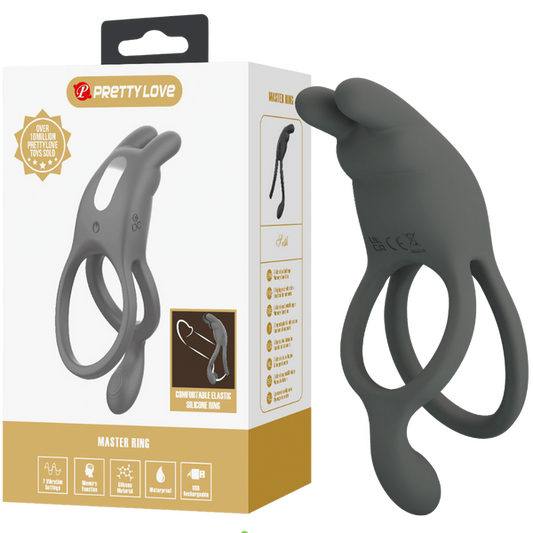 Pretty Love Seth Powerful Master Rabbit Cock Ring 7 Vibration Settings USB Rechargeable