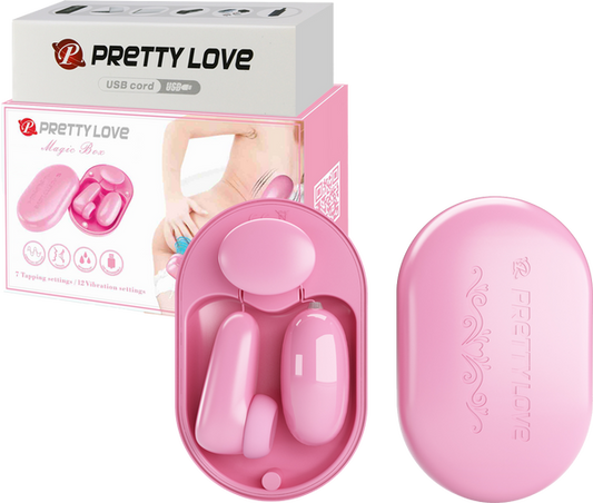 Pretty Love Magic Box Bullet & Stimulator 12 Vibration 12 Tapping Settings Waterproof Rechargeable