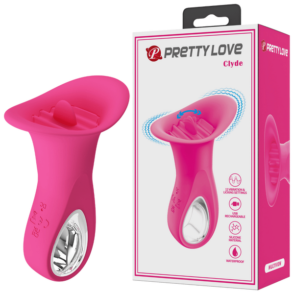 Pretty Love Clyde Oral Fun Vibrating Tongue 12 Function USB Rechargeable
