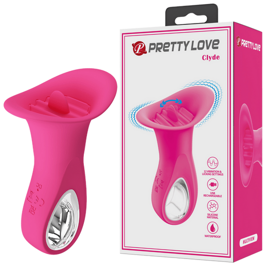 Pretty Love Clyde Oral Fun Vibrating Tongue 12 Function USB Rechargeable