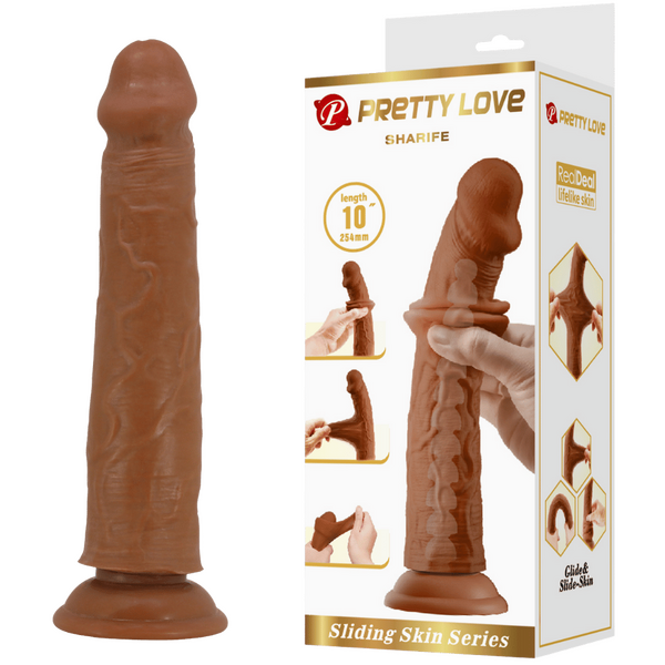 Pretty Love Sharife Realistic Super Cock Dildo Vertebrae Core with Suction Cup 10"