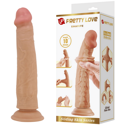 Pretty Love Sharife Realistic Super Cock Dildo Vertebrae Core with Suction Cup 10"