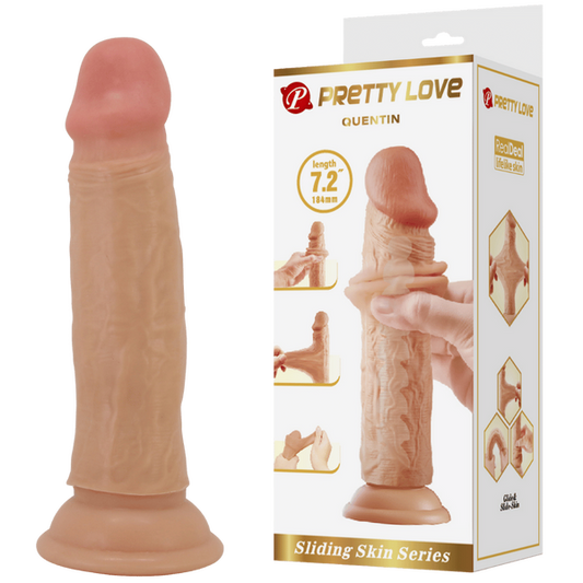 Pretty Love Quentin Large Dildo Vertebrae Core Lifelike Material with Suction Cup 7.2"