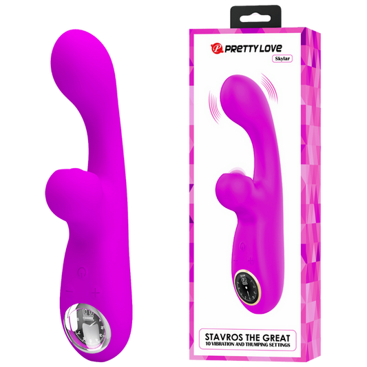 Pretty Love Skylar Rabbit Vibrator 10 Thumping 10 Vibrating 9 Speed Rechargeable