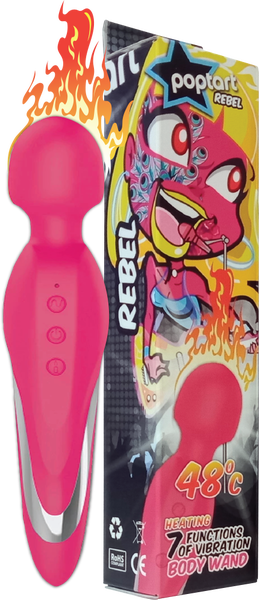 Celebrity Knights Rebel Body Wand 7 Function Heated Pink Rechargeable